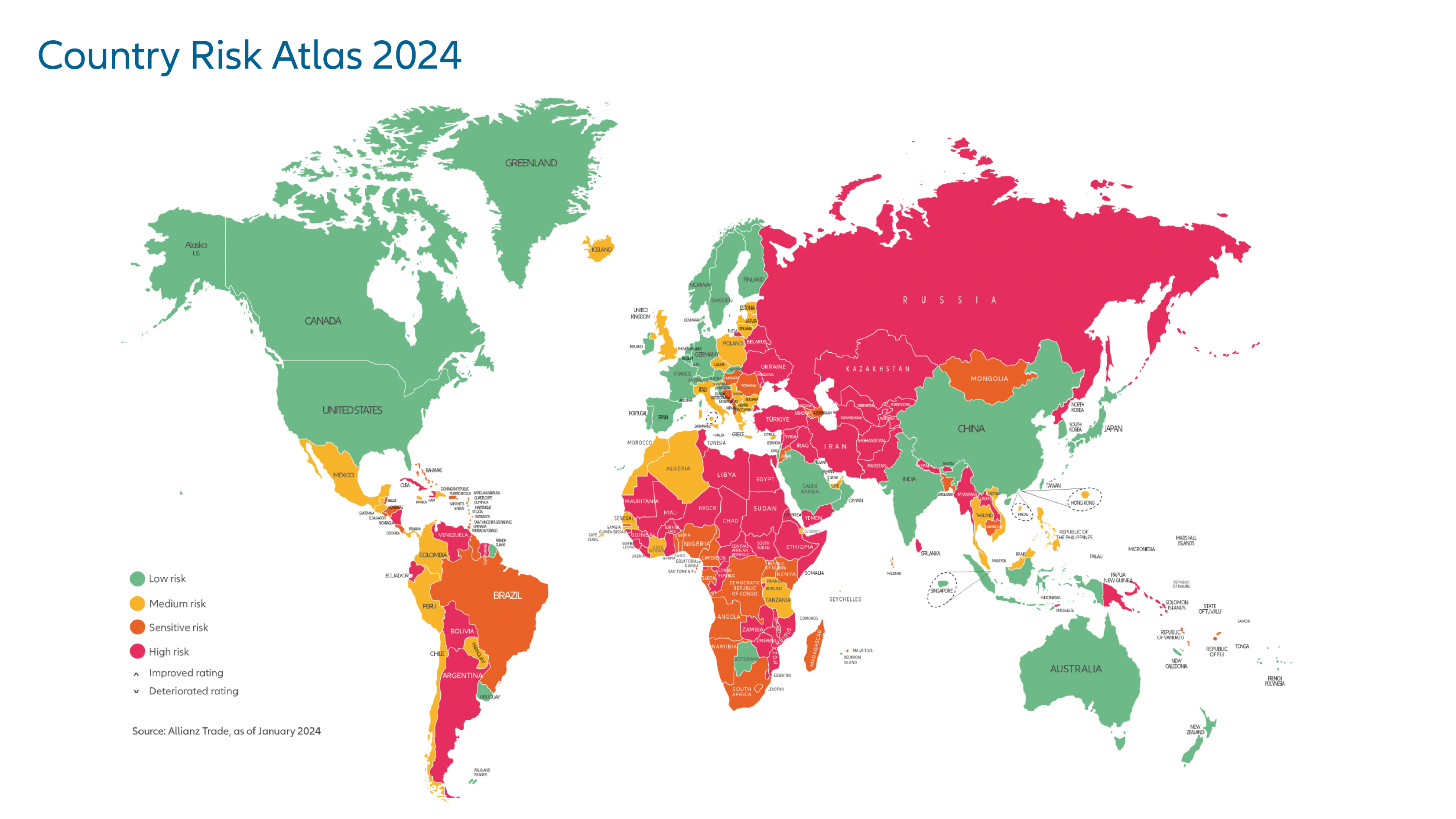 Die Weltkarte mit den Global Economic Insights