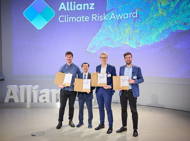 The finalists of the 2023 Climate Risk Award were Samuel Lüthi, Tri Atmaja, Jasper Verschuur, Julian Hofmann (winner).