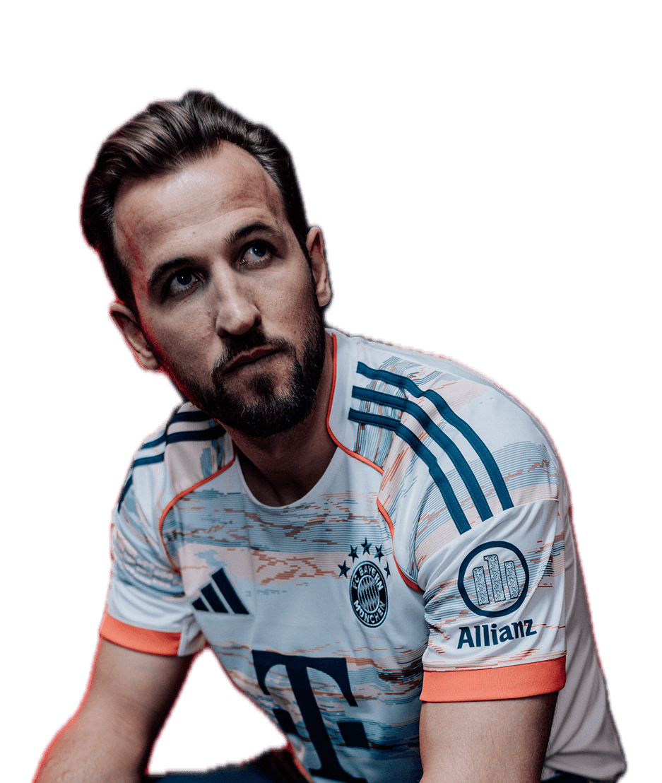 Harry Kane in the new FC Bayern Away Jersey