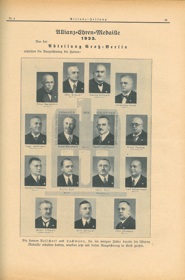 Article in the Allianz employee magazine showing Martin Lachmann awarded a medal of honor in 1933.