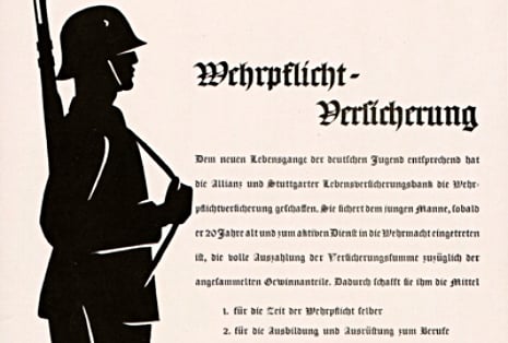 The war also changed the company’s offerings: advertisement for war duty insurance.