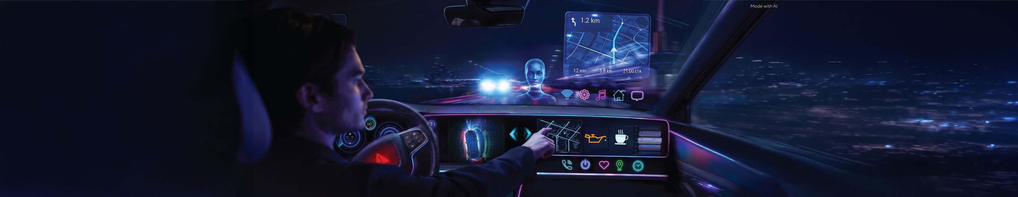 Frau liest ein Buch in einem selbstfahrenden Auto – Sinnbild für Komfort und Sicherheit automatisierter Fahrtechnik.