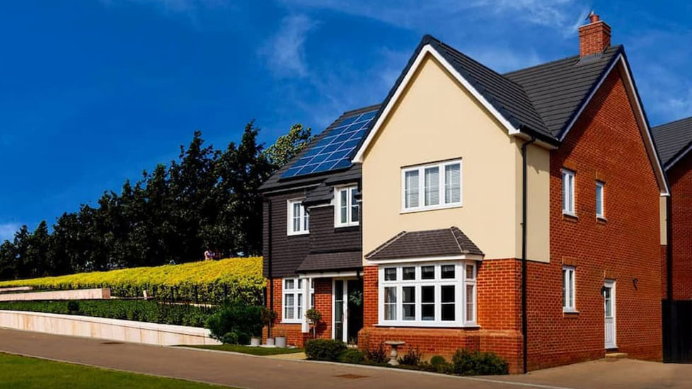 House from the outside in a summer landscape