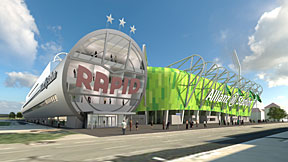 „Allianz Stadion“ in Wien wird neue Heimstätte des österreichischen Fußballclubs SK Rapid.