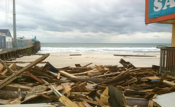 Foto von Verwüstung durch Hurrikan „Sandy“ am 2. November 2012