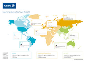 Weltkarte der größten Geschäftsrisiken.