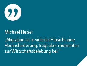 Michael Heise: Migration ist in vielerlei Hinsicht eine Herausforderung, trägt aber momentan zur Wirtschaftsbelebung bei. 