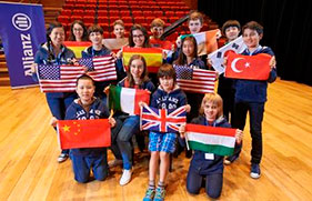 Group of children supported by the international lang lang music foundation
