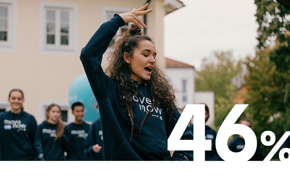 Girl playing basketball in the gym, figure 46%