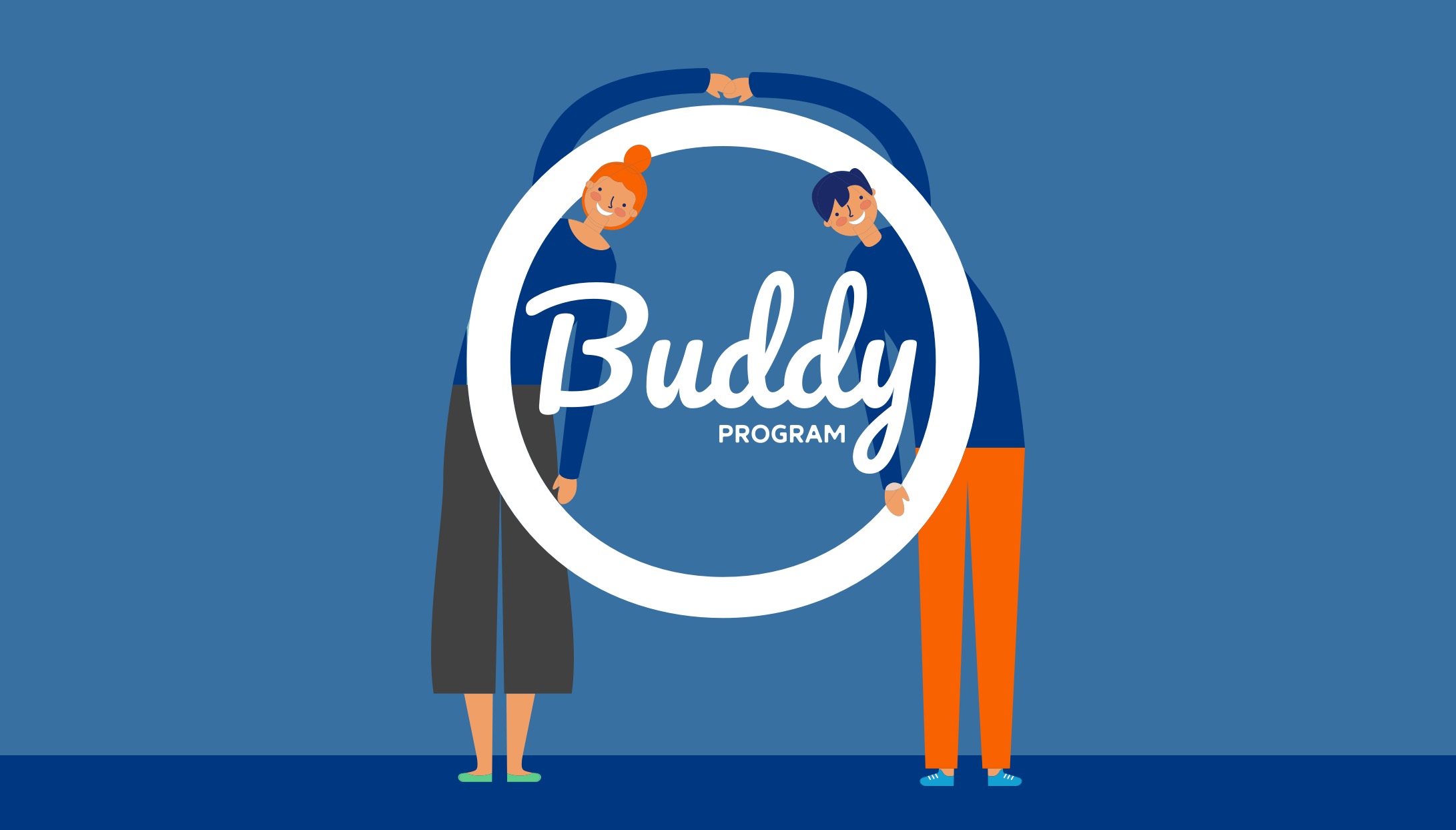 Buddy Program Logo showing two illustrated persons forming a circle