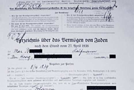 Formular zur Registrierung des Vermögens der jüdischen Bürger (1938) (Landesarchiv Berlin)