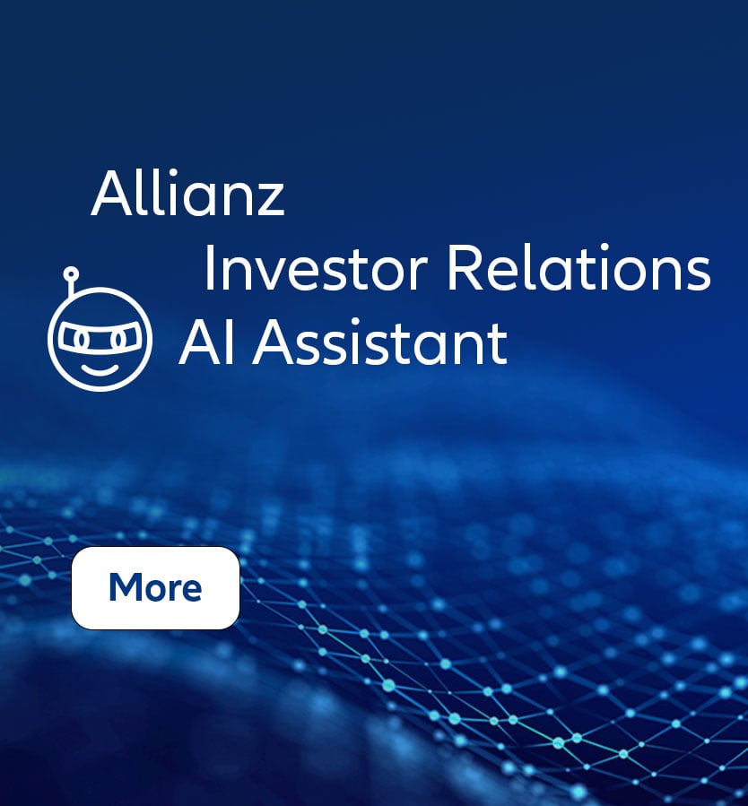 Allianz Investor Relations AI Assistant with CTA to explore more