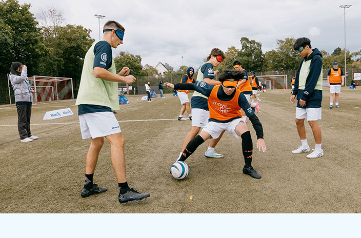 Playing blind football