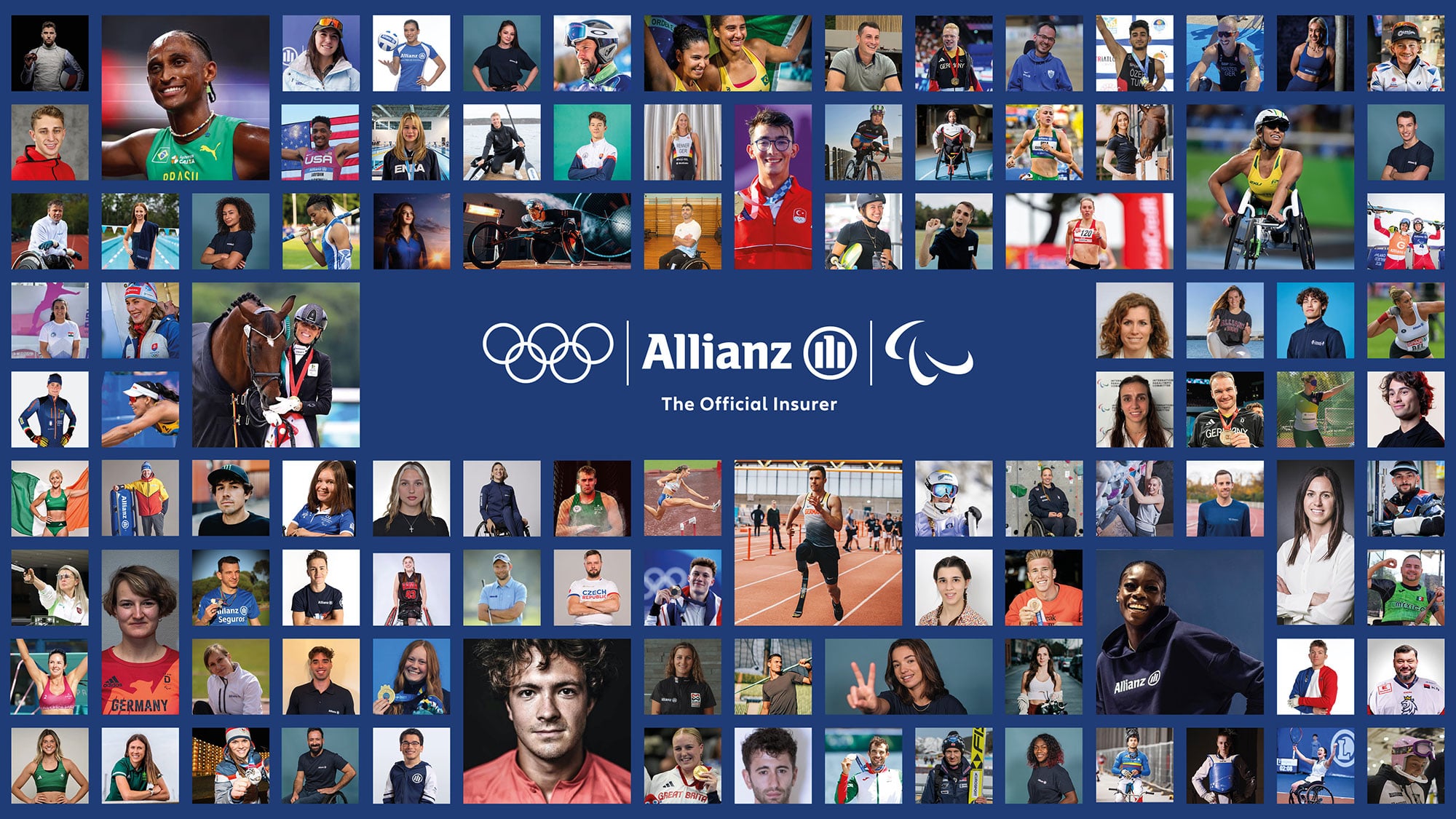 Collage using tiles of all members of Team Allianz