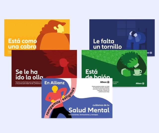 Allianz Spain posters for mental health wellness