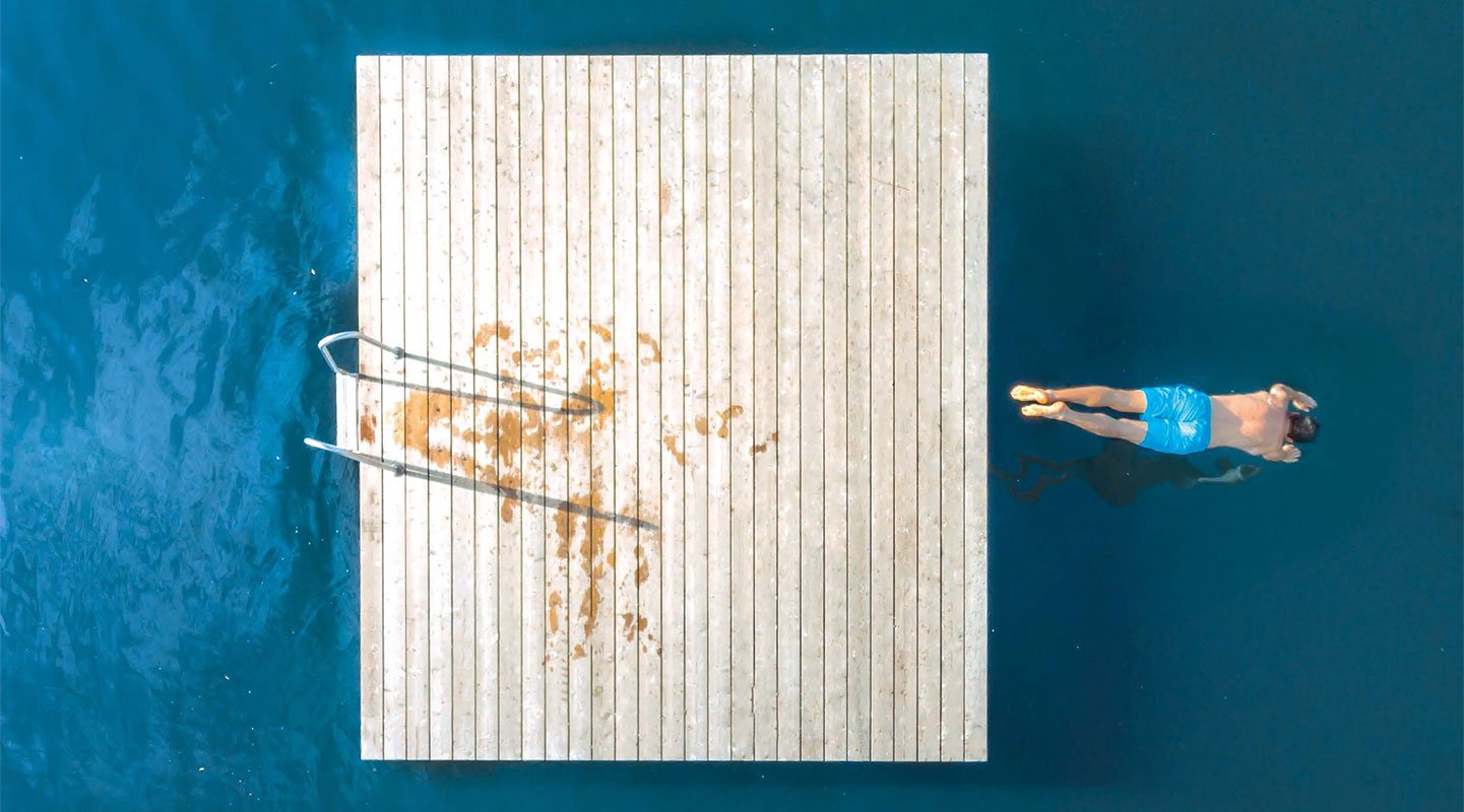 Athletes preparing, practising and playing, divided into three different coloured sections. 