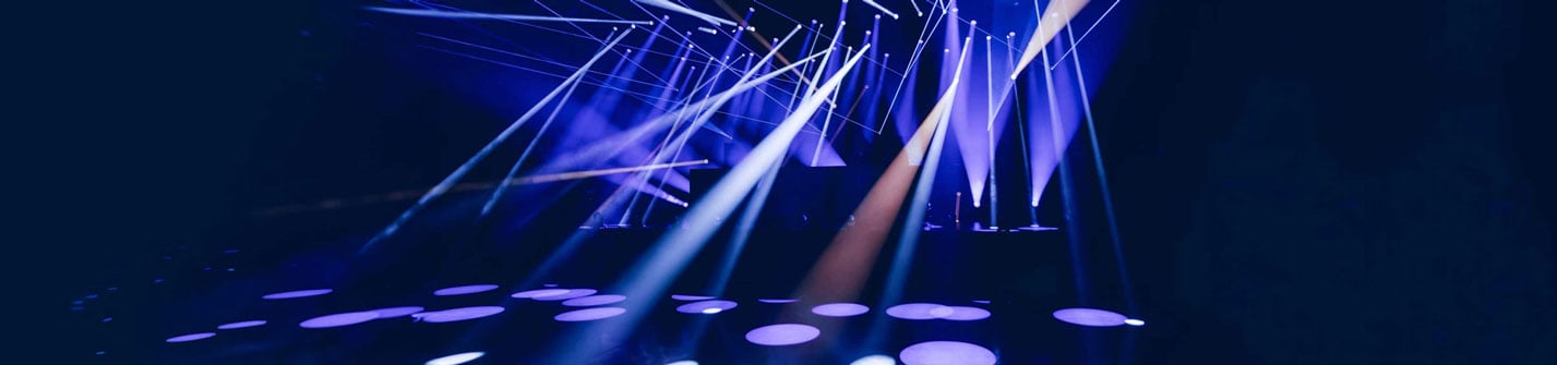 Blue glowing abstract spotlights