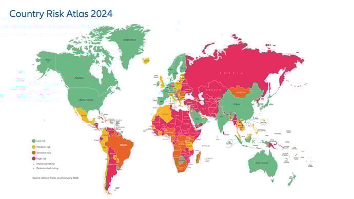 The world map showing Global Economic Insights