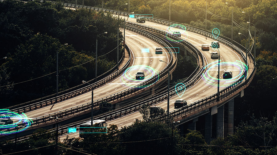 Autonomous cars driving on a highway