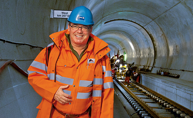 Beat Guggisberg of Allianz Suisse has been involved in the construction of the Gotthard Tunnel since the first test detonation. Photo: Frank Stern