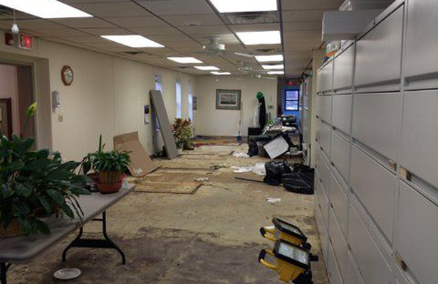 Inside the company headquarters, all the carpeting needed to be removed and the office space refurbished