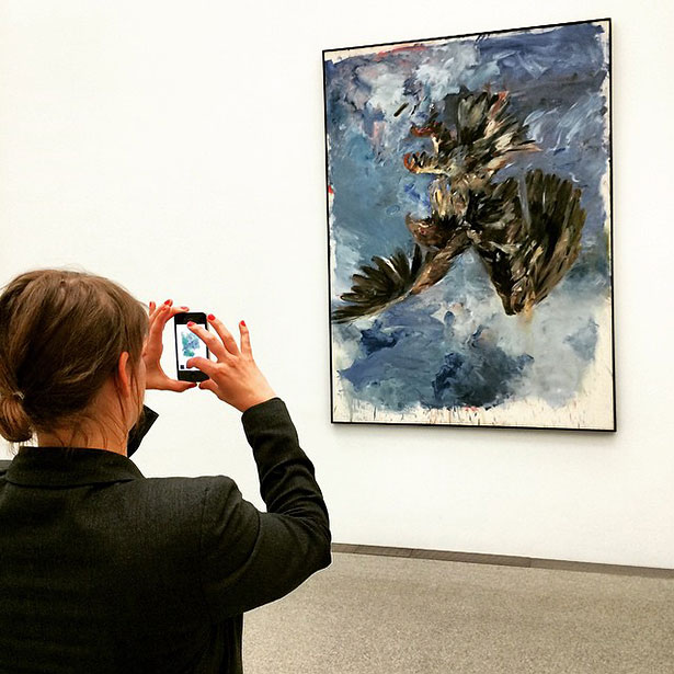 Catching a flying #Baselitz 