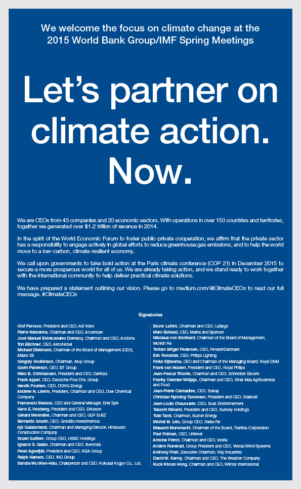 Let's partner on climate action. Now.