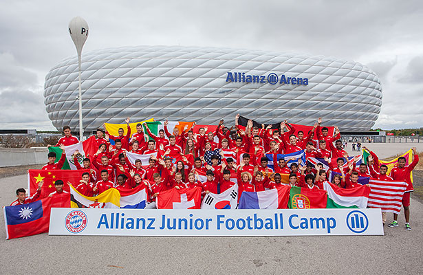 Group picture in front of the Allianz Arena