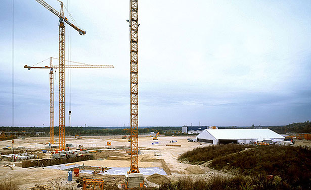 The Allianz Arena under construction