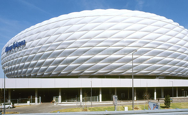 The Allianz Arena under construction
