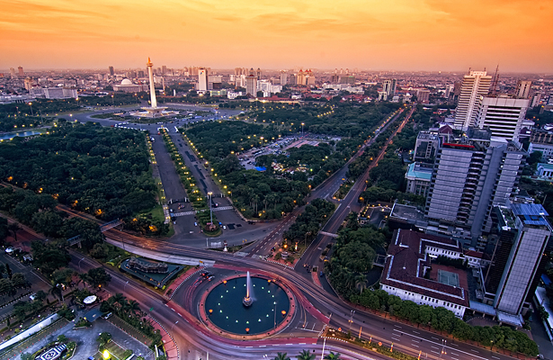 Downtown Jakarta on the island of Java: Indonesia’s capital attracts people and commerce from around the world.